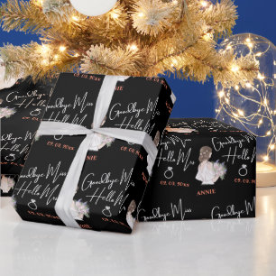 Papier Cadeau Élégante Mariée Avec Un Bouquet Fête des mariées N