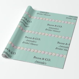 Papier Cadeau Elégante Mariée & Co Turquoise Blue Pearl Fête des