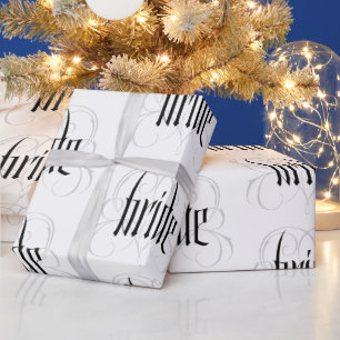 Papier Cadeau Élégante Mariée Lettres Coeur Mariage Fancy Lacey