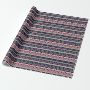 Papier Cadeau Elégante Marine Paisley : Conception des frontière
