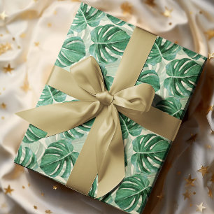 Papier Cadeau Élégante Monstère verte Turquoise