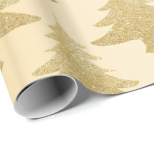 Papier Cadeau Élégante parties scintillant d'or motif de Noël