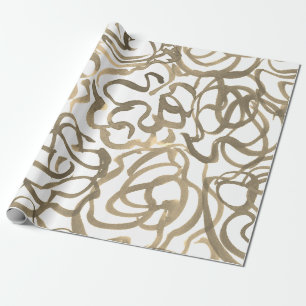 Papier Cadeau Elégante perruque de Sepia Neutre Abstraite aquare