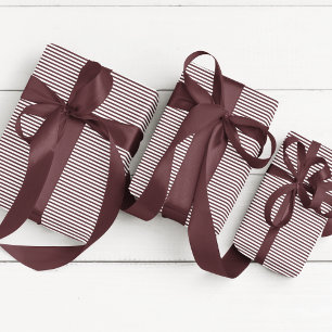 Papier Cadeau Élégante plante pourpre mince rayé
