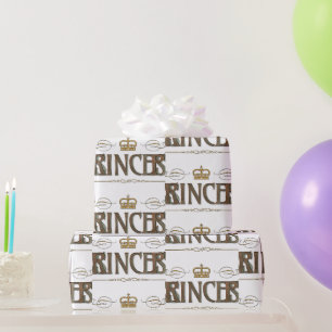 Papier Cadeau Élégante PRINCESS Pourcentage Lettres Couronne