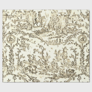 Papier Cadeau Elégante toile de pays français beige vintage chic