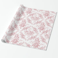 Élégante toile florale blanche et rose gravée
