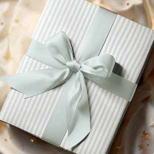 Papier Cadeau Élégantes rayures fines pastel bleu et blanc