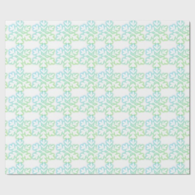 Papier Cadeau Élégants flocons de neige motif vert turquoise (Couture)