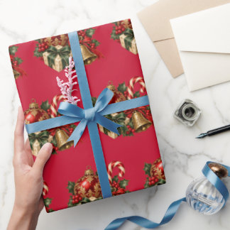 Papier Cadeau Éléments de décoration de Noël