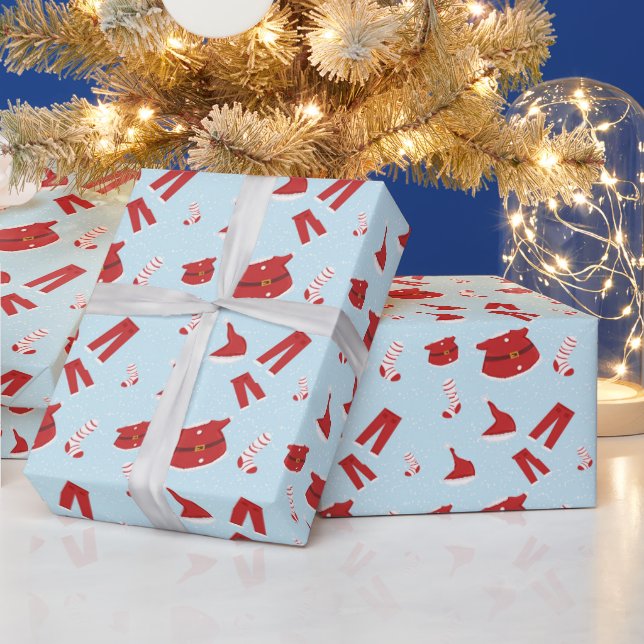 Papier Cadeau Éléments de Noël Papier d'enveloppement du Père No (Vacances)