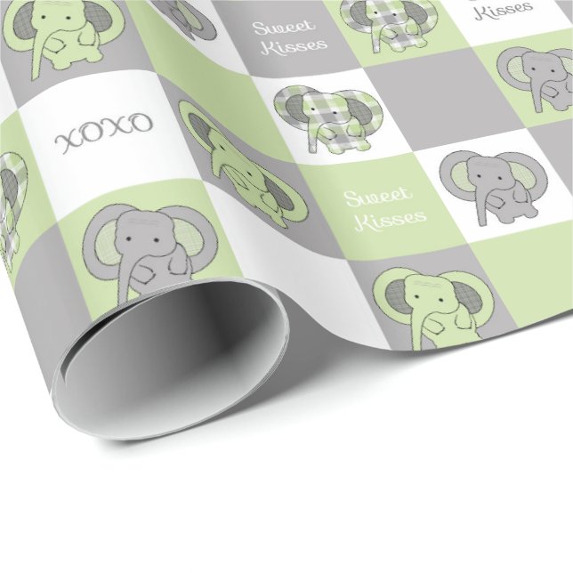 Papier Cadeau Éléphant (Coin rond)