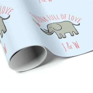 Papier Cadeau Éléphant à personnaliser avec un coffre plein d'am