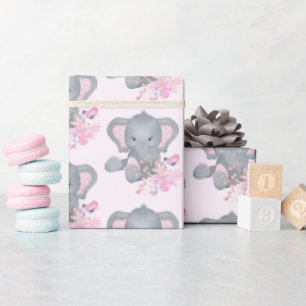 Papier Cadeau Éléphant aquarelle mignon