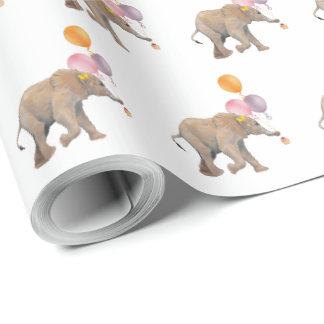 Papier Cadeau Elephant balloons XL gift wrap