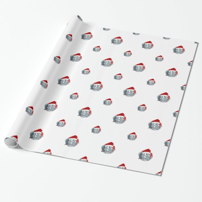 Papier Cadeau éléphant de Noël dessin animé (Déroulé)
