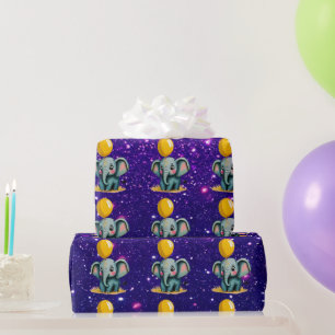 Papier Cadeau Elephant mignon Charme Thème Inspiré