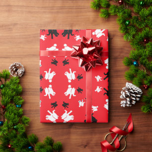 Papier Cadeau Éléphant mignon rouge, noir et blanc