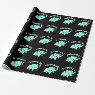 Papier Cadeau Elephantastic Funny Elephant Pun Dark BG