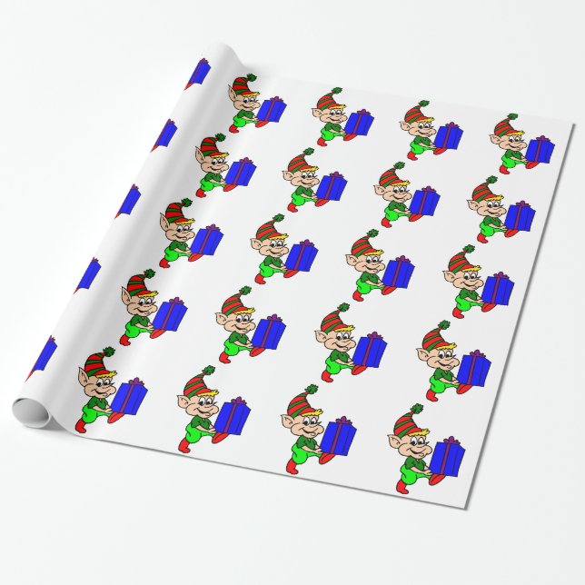 Papier Cadeau Elf et cadeau (Déroulé)