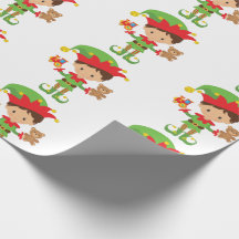 Elfe avec cadeaux et Arrière - plan blanc