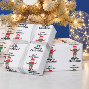 Papier Cadeau Elfe De Noël Puis-Je Vous Aider À Joyeux Elfe De N