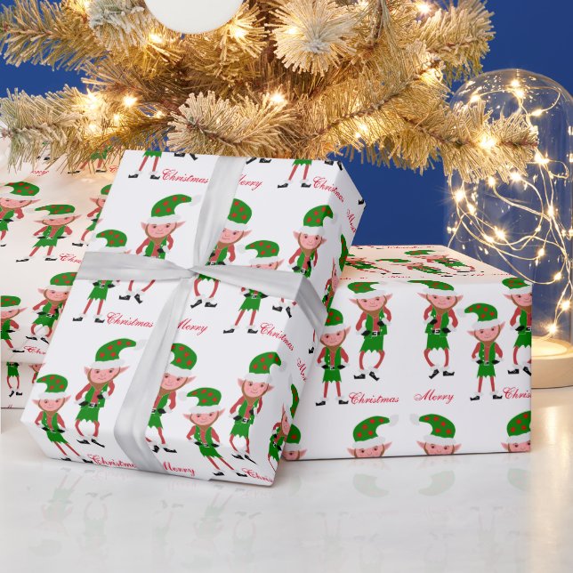 Papier Cadeau Elfes de Noël (Vacances)