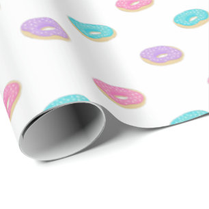 Papier Cadeau Emballage à motif de donuts saupoudrés mignons