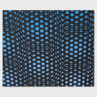 Papier Cadeau Emballage à Points Bleu Noir