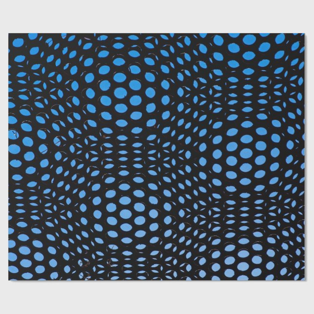 Papier Cadeau Emballage à Points Bleu Noir (Plat)
