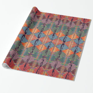 Papier Cadeau Emballage abstrait de couleurs tribales