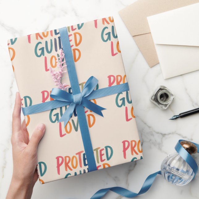 Papier Cadeau Emballage affirmation positive protégé guidé aimé (Cadeaux)