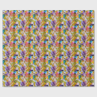 Papier Cadeau, Emballage Cadeau Floral Peint à la
