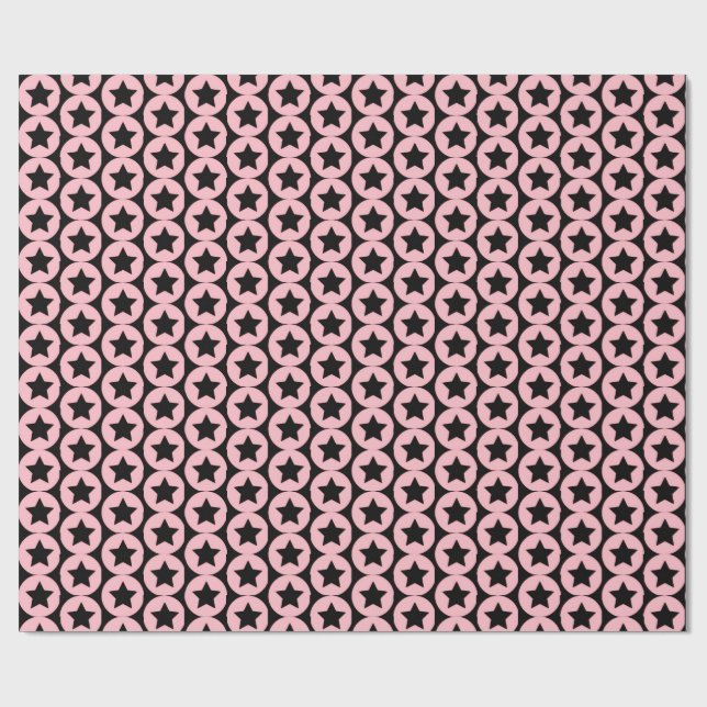 Papier Cadeau "Emballage cadeau Starry Chic Rose & Black" (Plat)