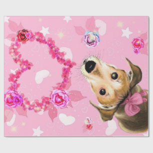 Papier cadeau emballage chiot