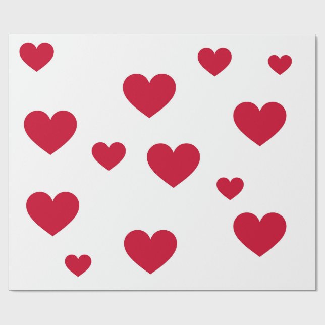 Papier Cadeau Emballage de cœur (Plat)