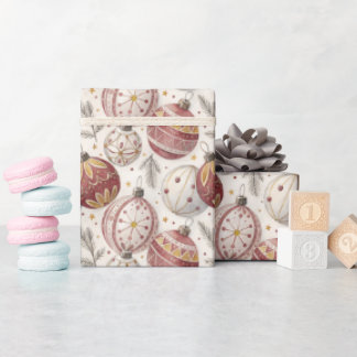 Papier Cadeau Emballage de décorations de Noël en or de Bourgogn