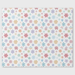 Papier Cadeau Emballage de flocons de neige de différentes coule
