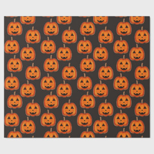 Papier Cadeau Emballage de motif de citrouille Jack O Lantern Ha