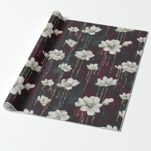 Papier Cadeau Emballage Fleur foncé qui dégouline