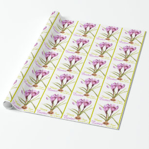 Papier Cadeau Emballage heureux de Pâques de beaux-arts pourpre