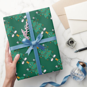 Papier Cadeau Emballage personnalisé pour fête botanique et anni