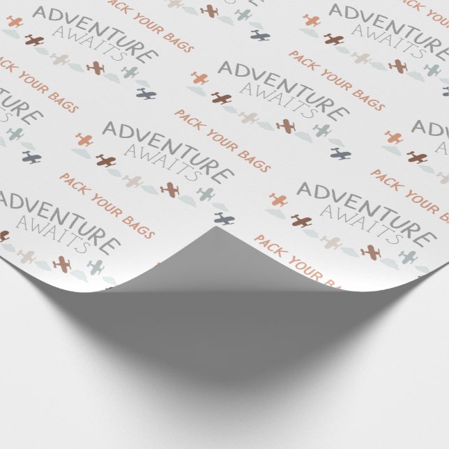 Papier Cadeau Emballez vos sacs Adventure Await Wrapping Papier (Coin)