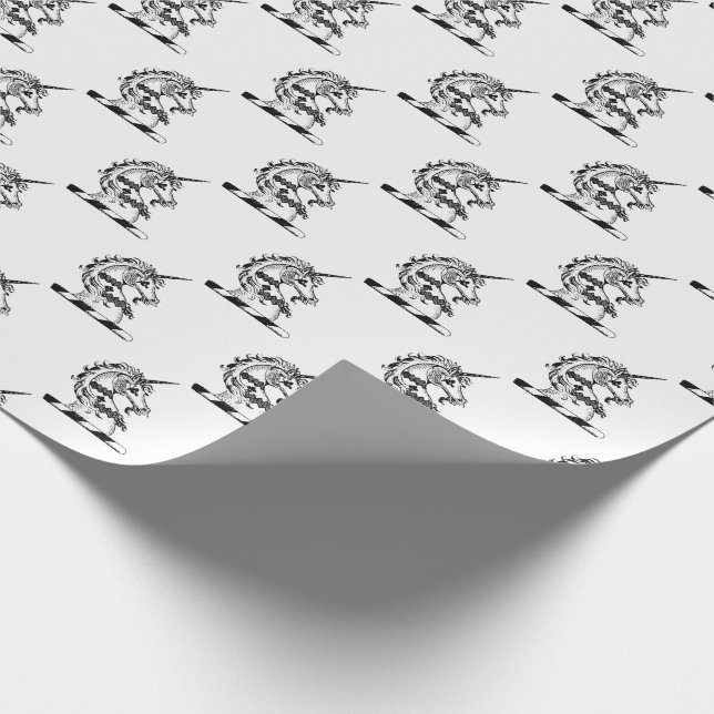 Papier Cadeau Emblème de tête de l'licorne héraldique (Coin)