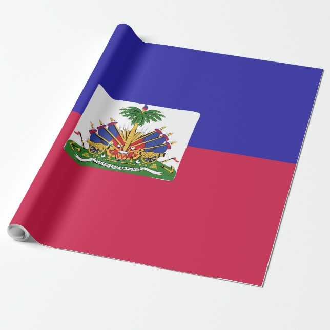 Papier Cadeau Emblème du drapeau haïtien (Déroulé)