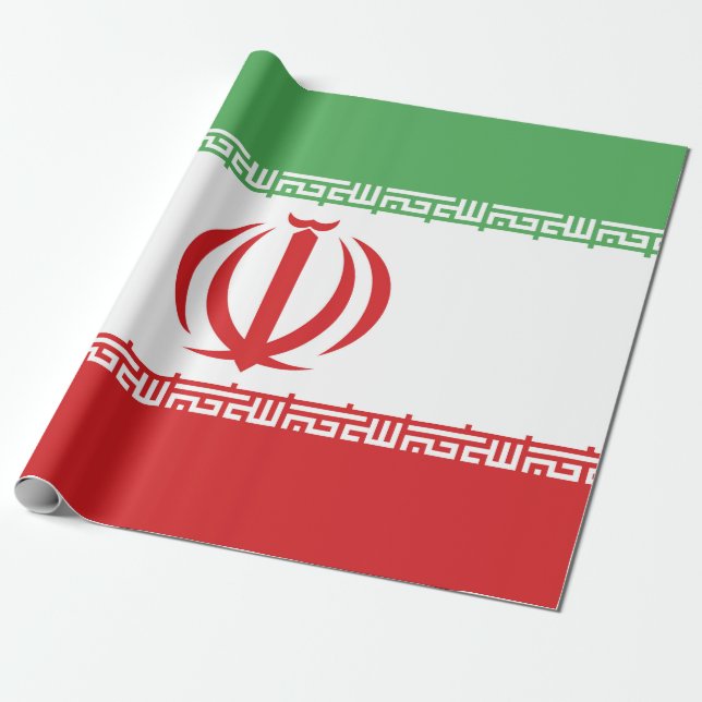 Papier Cadeau Emblème du drapeau iranien (Déroulé)