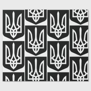 Papier Cadeau Emblème graphique contemporain Tryzub de l'Ukraine