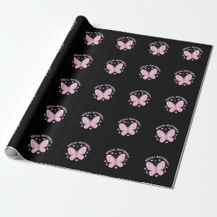 Papier Cadeau Embrassez les Vibes Papillon Social Retro tendance