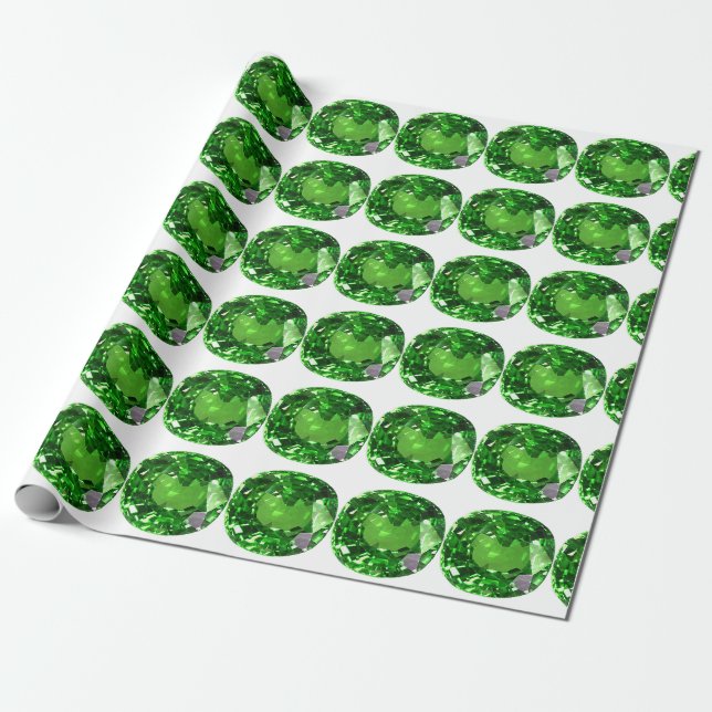 Papier Cadeau Emerald Gemstone, vert (Déroulé)
