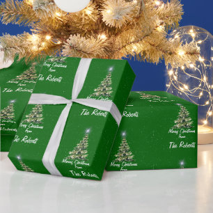 Papier Cadeau Emerald Merry Christmas Family Photo Ajouter votre